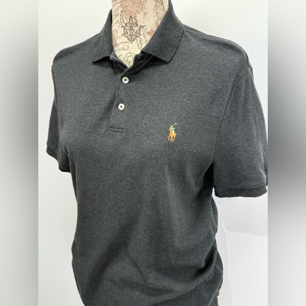 POLO by RALPH LAUREN Women's Charcoal Short-Sleeve Polo size S - Picture 2 of 12